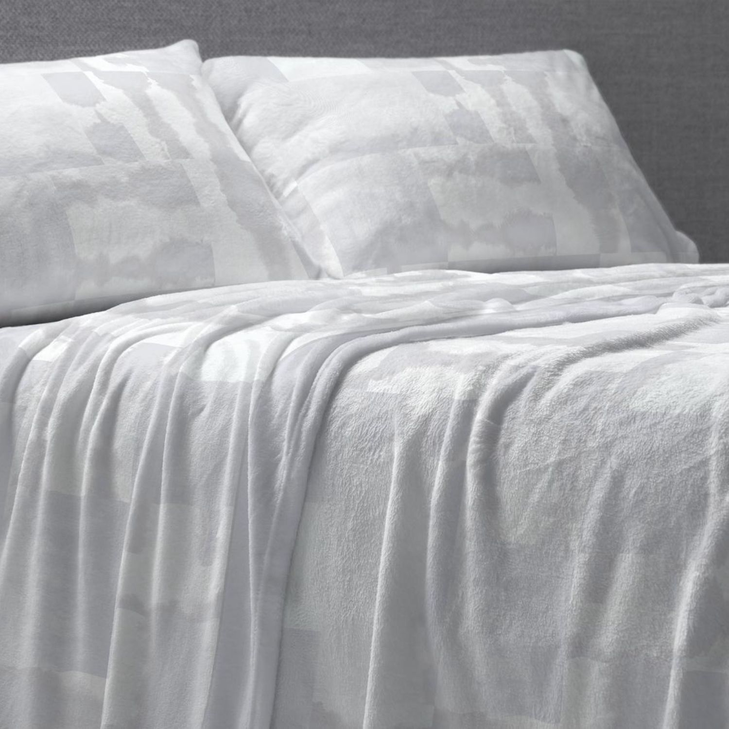 Juego Sábanas BURRITO BLANCO Tejido Nacarina Diseño Texturas Suaves Cielo - Tacto Suave, Gran Calidez - Cama 90-200cm