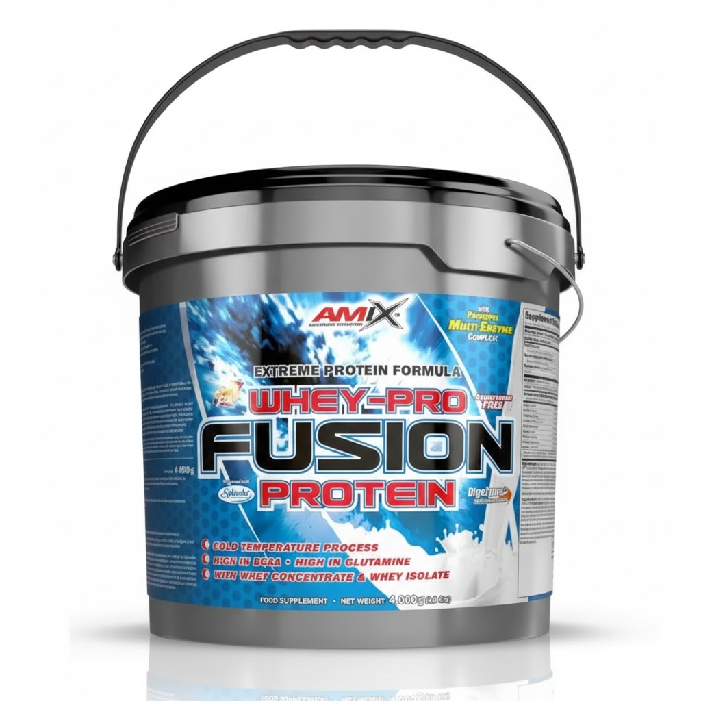 Amix Whey Pure Fusion 4 Kg - Proteína de Suero (Aislado y Concentrado) - Formato XXL Ahorro - Con Enzimas Digestivas DigeZyme y BCAAs