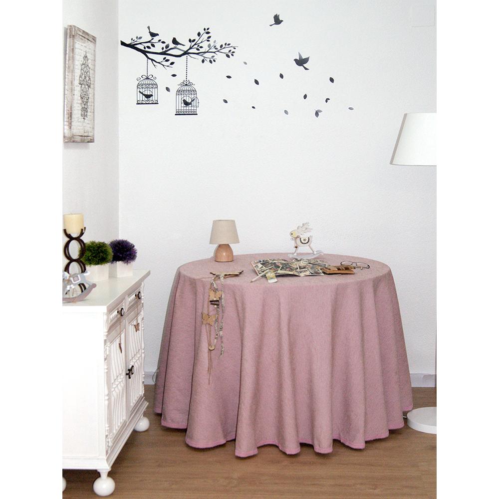 LaFábricadelasTelas - Falda Mesa Camilla Redonda otoño- invierno. Fabricado en España. Faldón Faldilla enagüilla, nagüilla. Calidad chenilla, caliente, suave, y de calidad. Color marfil, crudo, beige, rosa, granate, gris, azul, marrón, granate