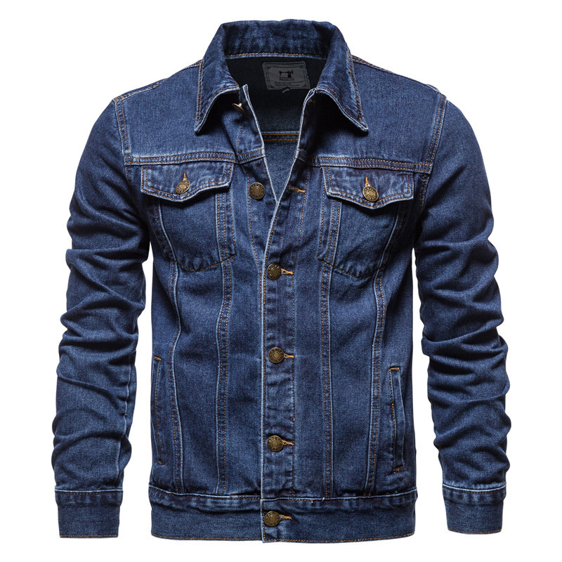 TK Chaqueta vaquera de hombre a la última moda, de algodón, informal, de corte ajustado, perfecta para otoño e invierno.