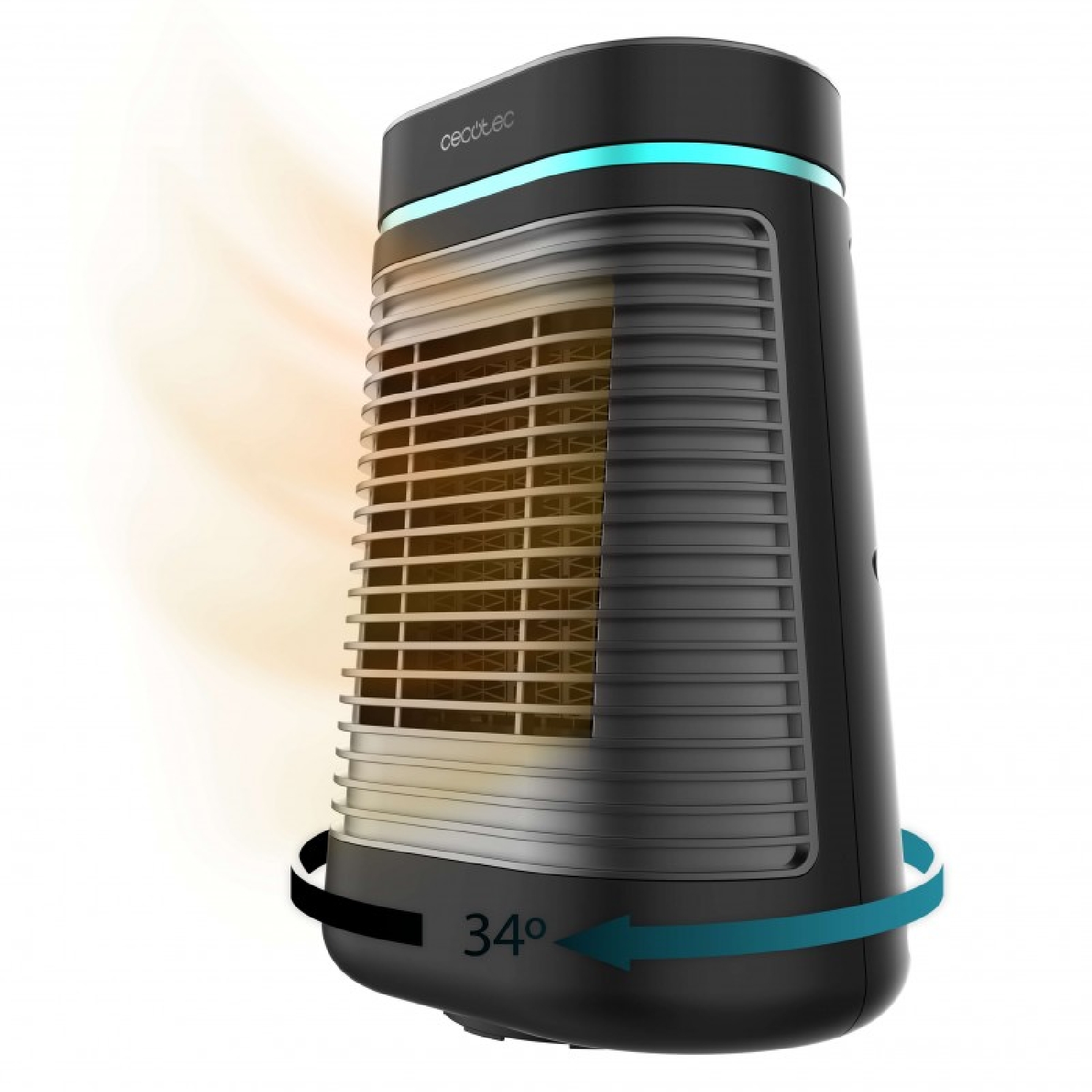 Cecotec Calefactor Cerámico de Sobremesa ReadyWarm 1550 Max Ceramic Rotate Black. 1500 W, Manual Oscilación