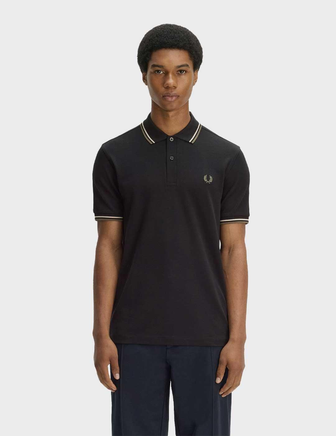Fred Perry Twin polo verde para hombre