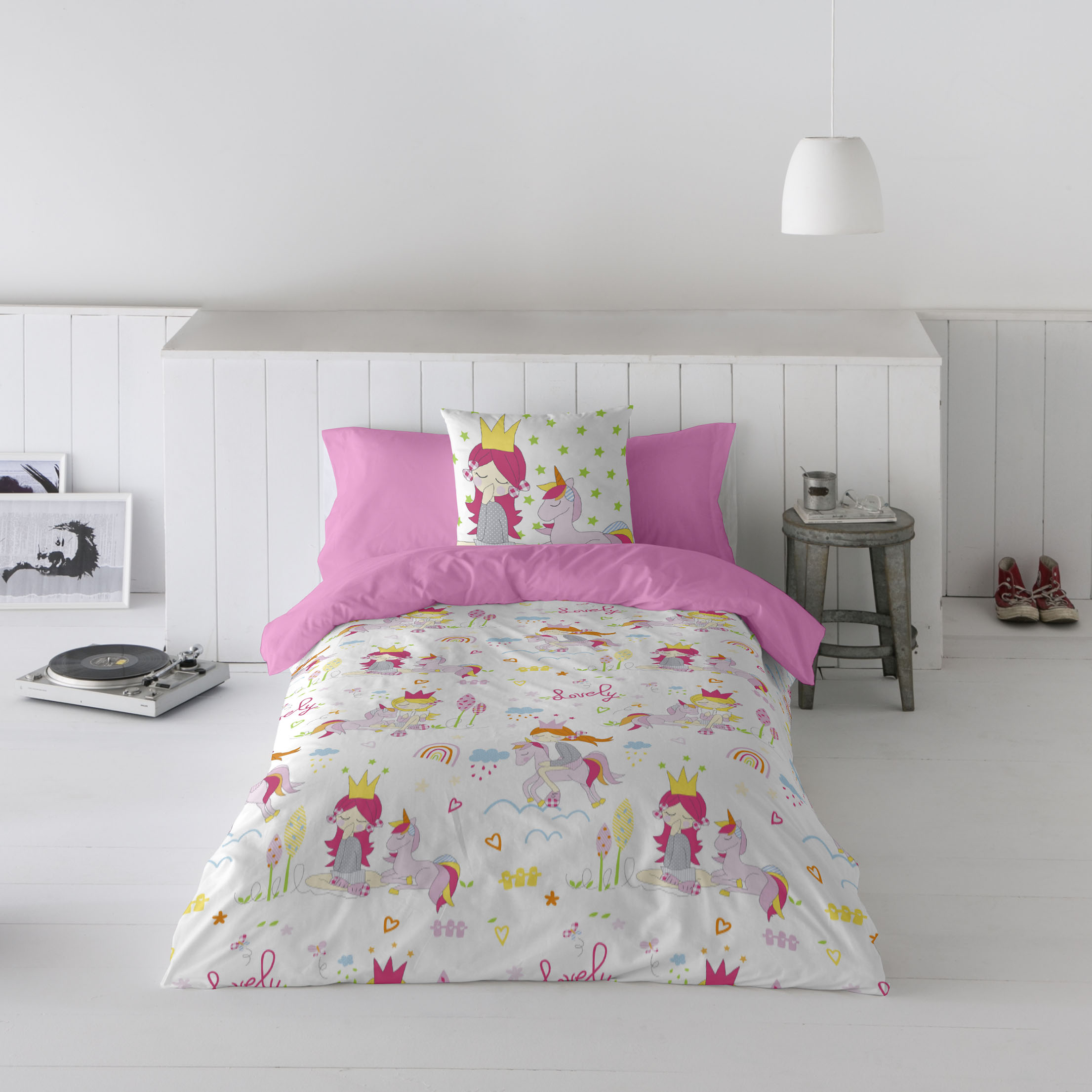 Cool Kids - Funda Nórdica Infantil Estampada - 100% Algodón Extrasuave - Juego de 2 Piezas Funda de Edredón y 1 Funda de Almohada - Cama 90/105 cm - Fabricada en España