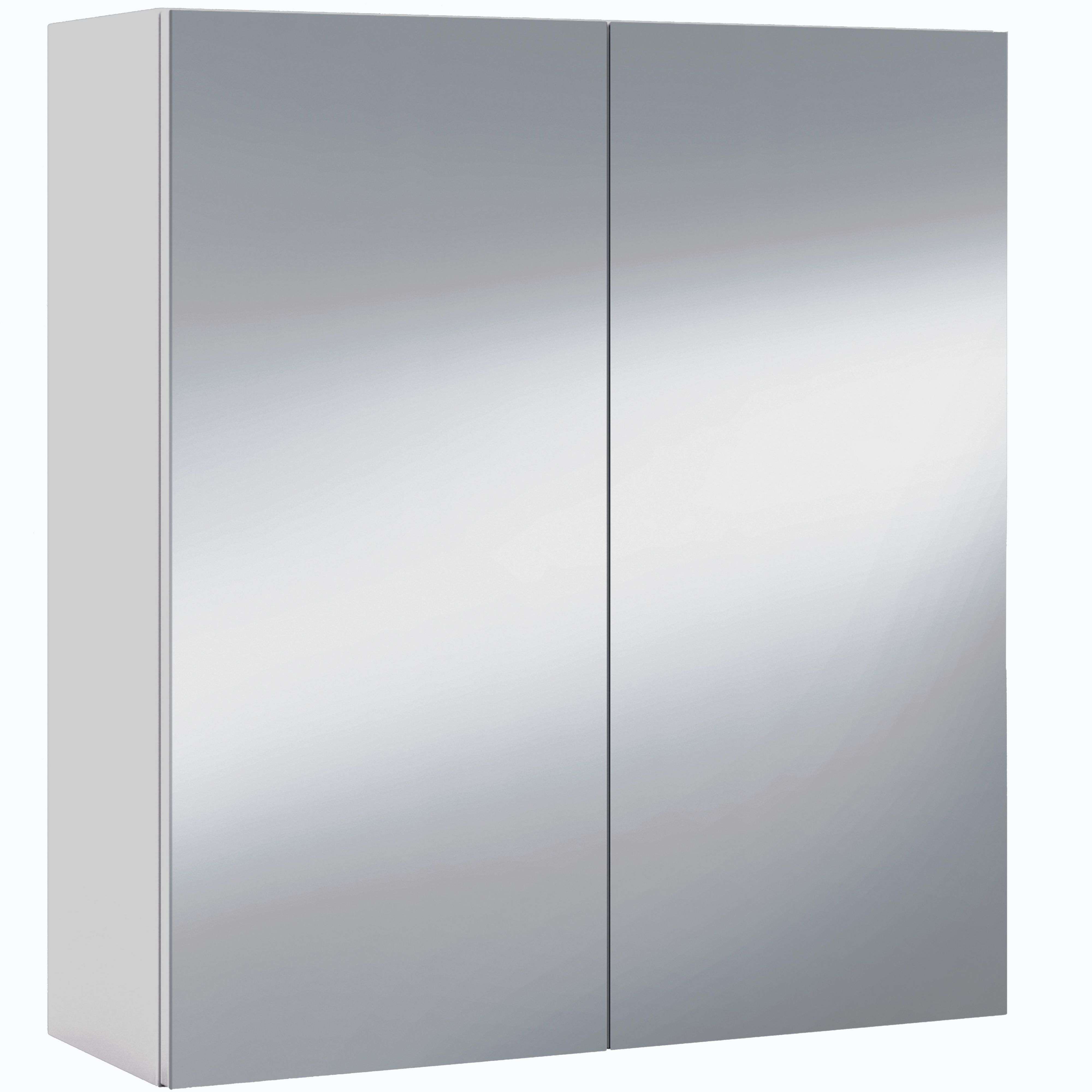 Miroytengo Armario espejo Bluma para Baño Estilo Contemporáneo en Color Blanco Brillo con 2 Puertas 60x65x21 cm