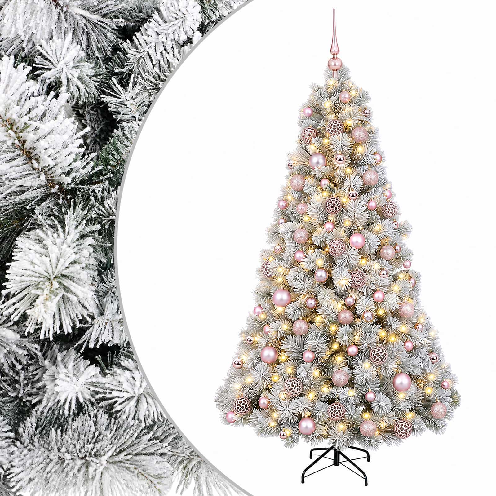 vidaXL Árbol de Navidad artificial con bolas 180 cm 300 LED