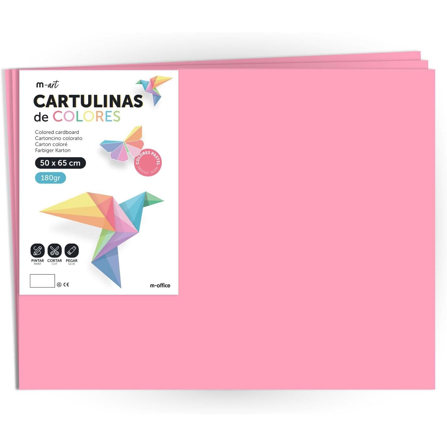 m-office Cartulina Colores Pastel 50x65cm 180gr para Manualidades