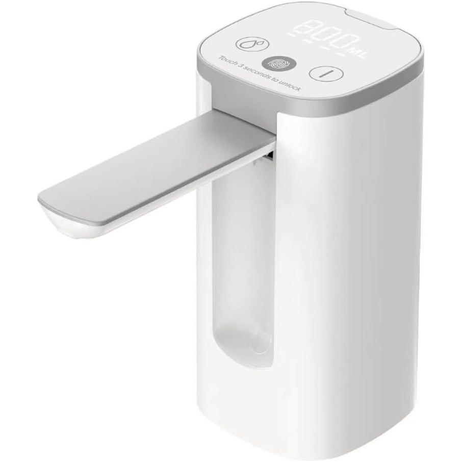 Dispensador de agua portátil USB-C recargable con pantalla digital para jarras de 2 a 5 galones, descarga de agua de 6.8 fl oz/20.3 fl oz/27.1 fl oz, descargador de agua con un botón
