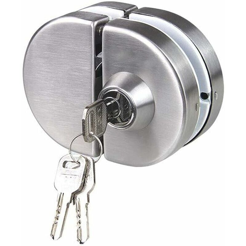 CA Cerradura de puerta de acero inoxidable 304 con doble vidrio, ganchos sin marco que se abren por ambos lados para vidrio de 10 a 12 mm de espesor.