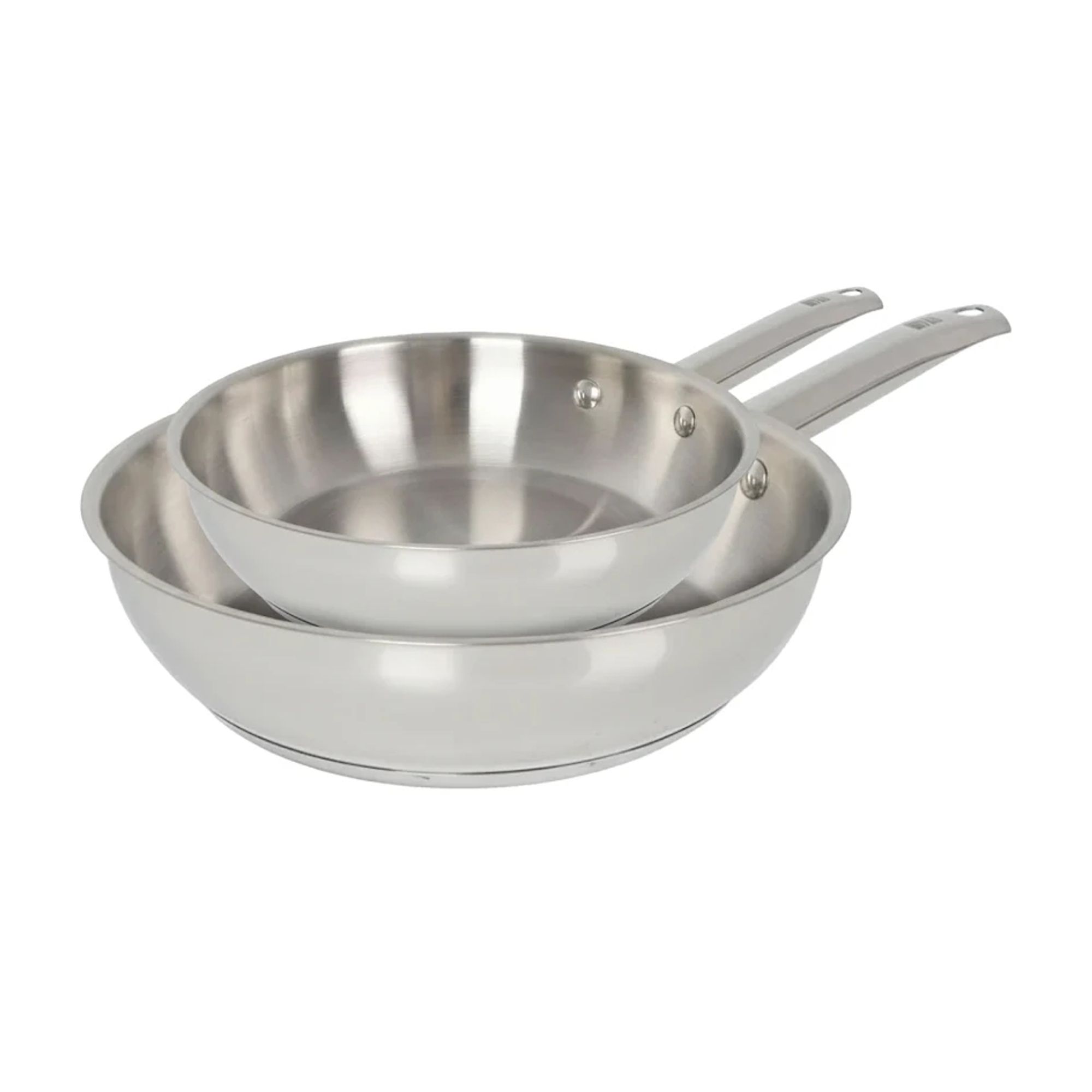 Quttin - Juego de Sartenes Caesar 20, 24, 26 y 28 cm Acero Inoxidable sin Antiadherente Triple Capa, Apta para Inducción Gas Vitrocerámica Eléctrico y Horno, Cocina Saludable sin Tóxicos