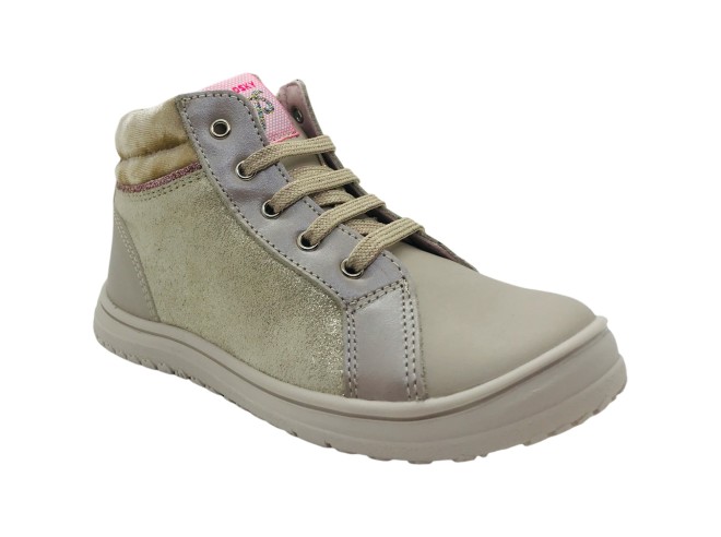 Bota Barefoot Niña Pablosky Sonic 455835 Beige, Suela Flexible y Ajuste Perfecto, Ideal para Pies Anchos