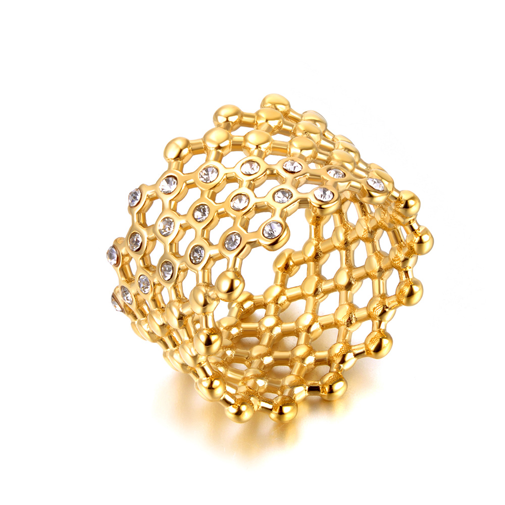 TK Anillo De Acero Inoxidable Con Piedra De Zirconio Cubica CZ Estilo De Joyería De Mujer Plata De 18K Dorada Impermeable Anillo De Declaración R24002