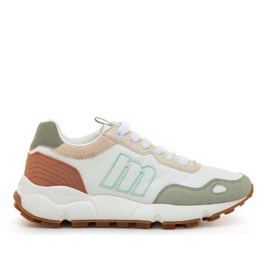 Zapatillas urban Mustang climb verdes y rosas con paneles en tonos tierra