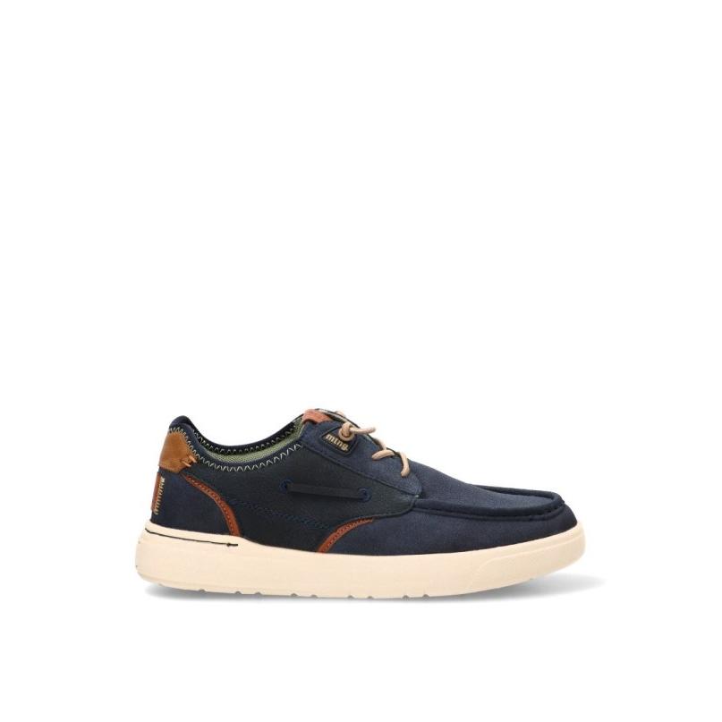 Zapatillas Casual Mustang - Hombre - Suela Plana - Modelo 84870 - Color Marino