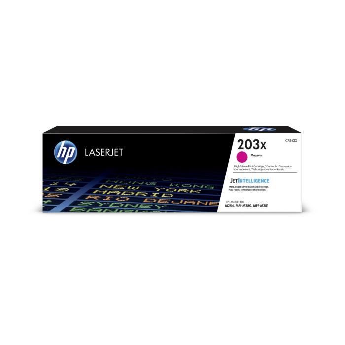 Cartucho de tóner magenta HP 203X de alto rendimiento para HP Color LaserJet Pro M254/M280/M281