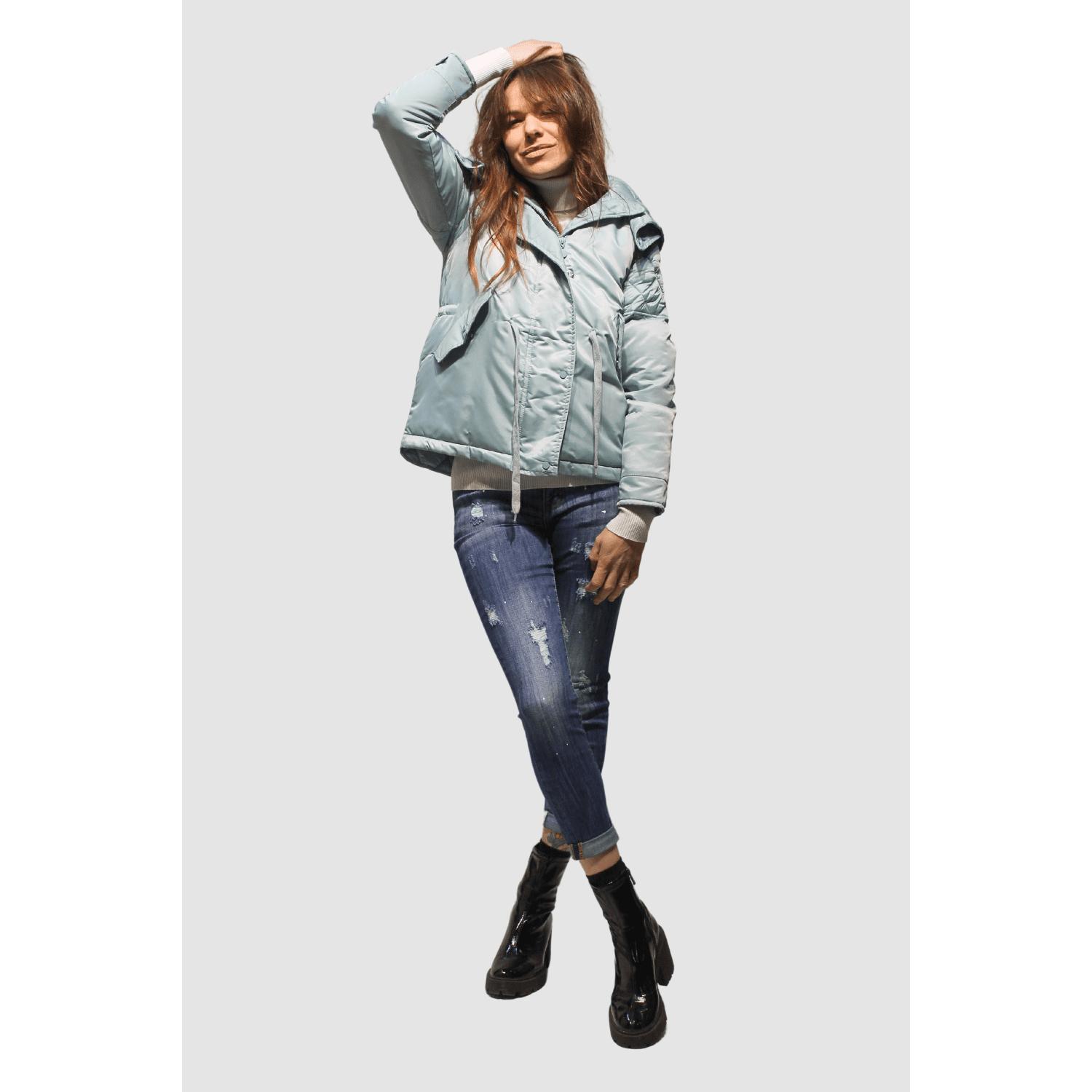 Chaqueta acolchada mujer, anorak impermeable, tejido técnico, capucha, bolsillos, corte recto, estilo casual, color azul, manga larga, ajustable cintura, talla S, ligera y cómoda ✅Entrega 24/48h