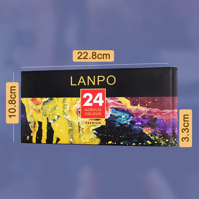 Pintura acrílica en set de 12, 24 o 36 colores (12ml) – Kit para pintura manual, DIY, resistente al agua – Presentación en caja