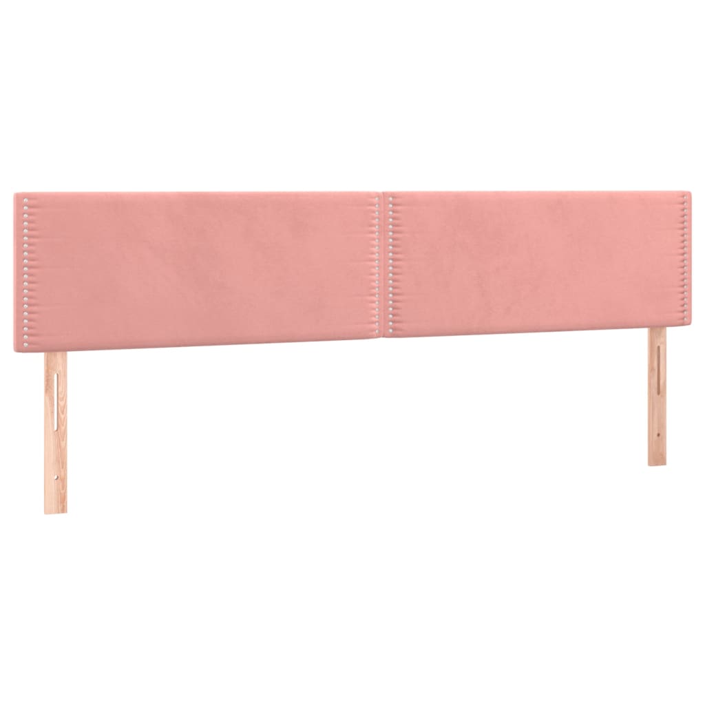 vidaXL Cabecero con LED de terciopelo rosa 200x5x78/88 cm