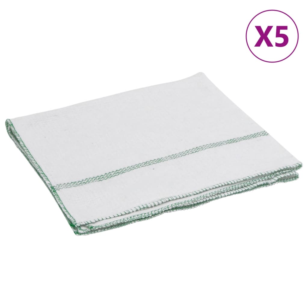 vidaXL Bayetas blancas con rayas verdes 50x60 cm bayeta de limpieza Cantidad 10 unidades, 5 unidades, 50 unidades