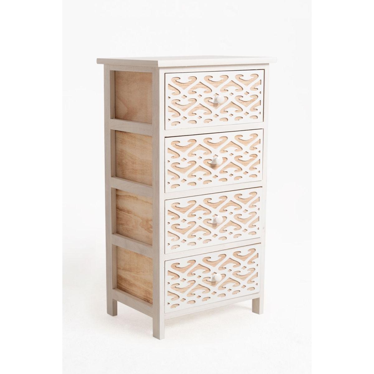 Regalos Miguel - Muebles Auxiliares - Mueble Auxiliar Cloak Blanco Ancho 4 Cajones