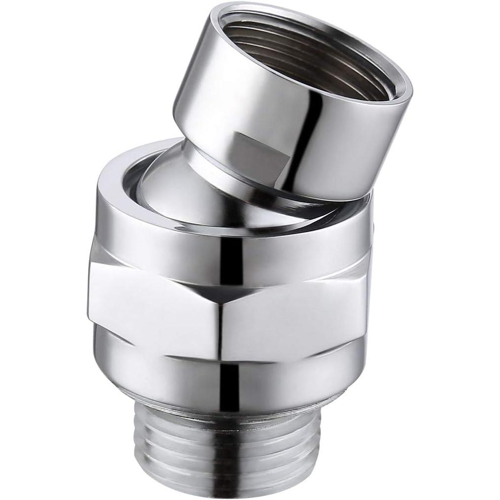 TK Conexión al brazo de ducha Conector de ducha Rótula giratoria de latón ajustable G1/2 Cromo universal, PSB101-CH
