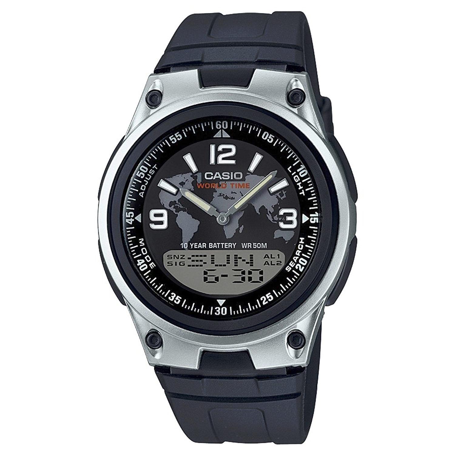 Casio Aw-80-1a2ves Anadigi Reloj Para Para Hombre Color Negro