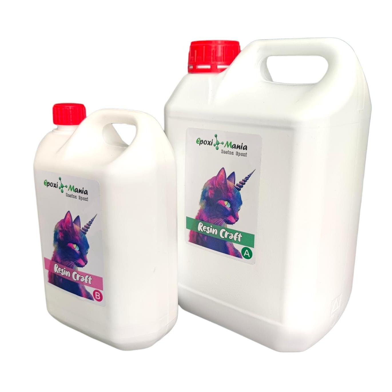 Epoximania Resina Epoxi resin craft 7 kilos A+B trasparente sin microburbujas y de alto brillo