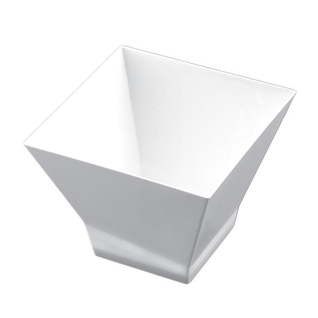 MONOUSO | Bol Degustación Reutilizable PS Pagoda Medium Blanco 200ml 8x8cm (12 Uds)
