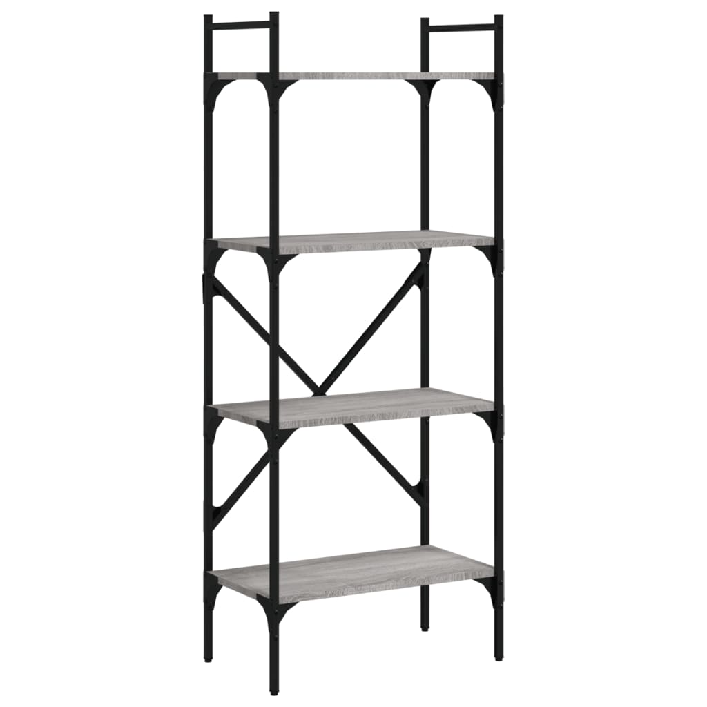 Librería Vidaxl de 4 Estantes Madera Ingeniería 56x31,5x138,5 Cm Negro