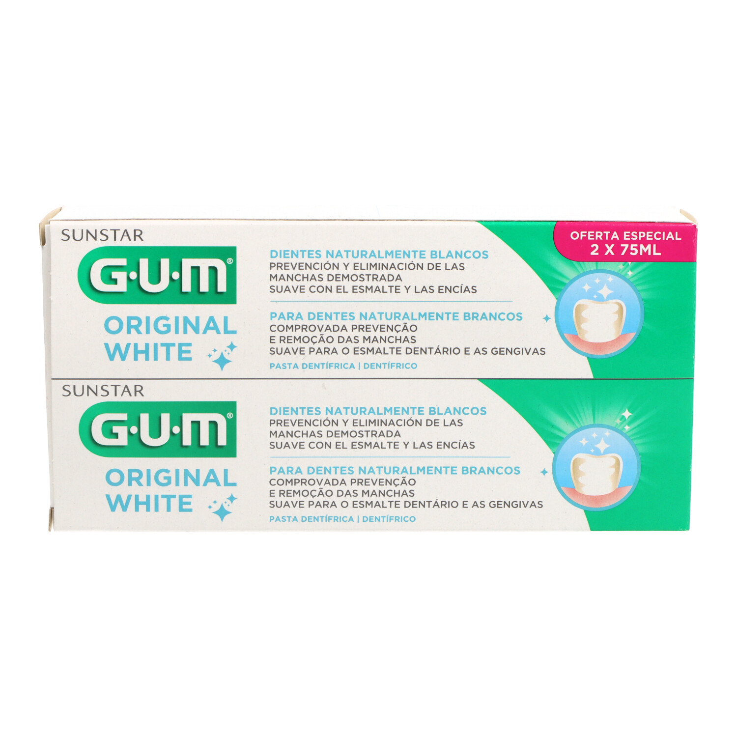Gum Original White Pasta Dental 2x75 ml Promo