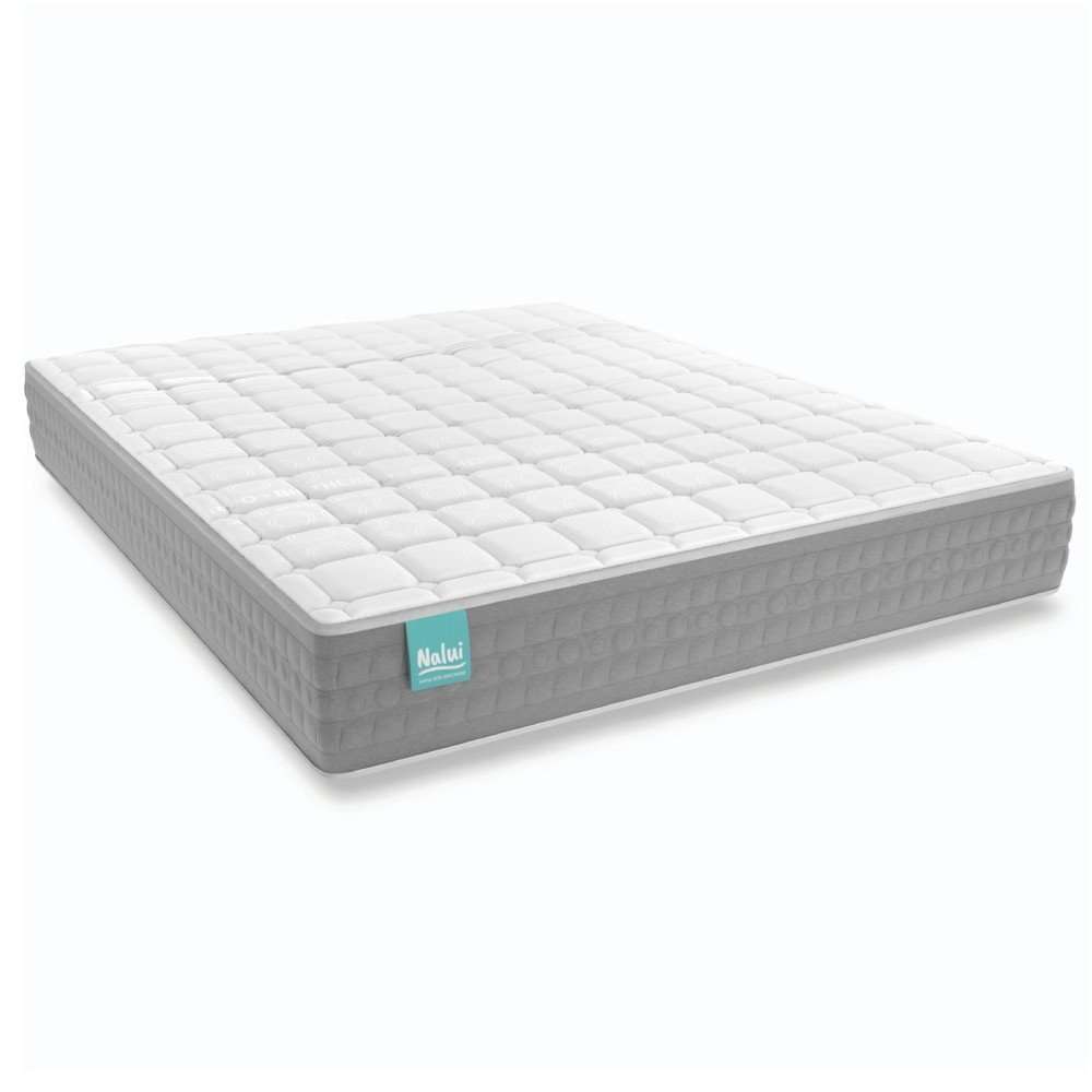 Nalui Colchón Viscoelástico Bernia Gris ±26cm Reversible con Tejido Termorregulador. F. Media-Alta. Hecho en España