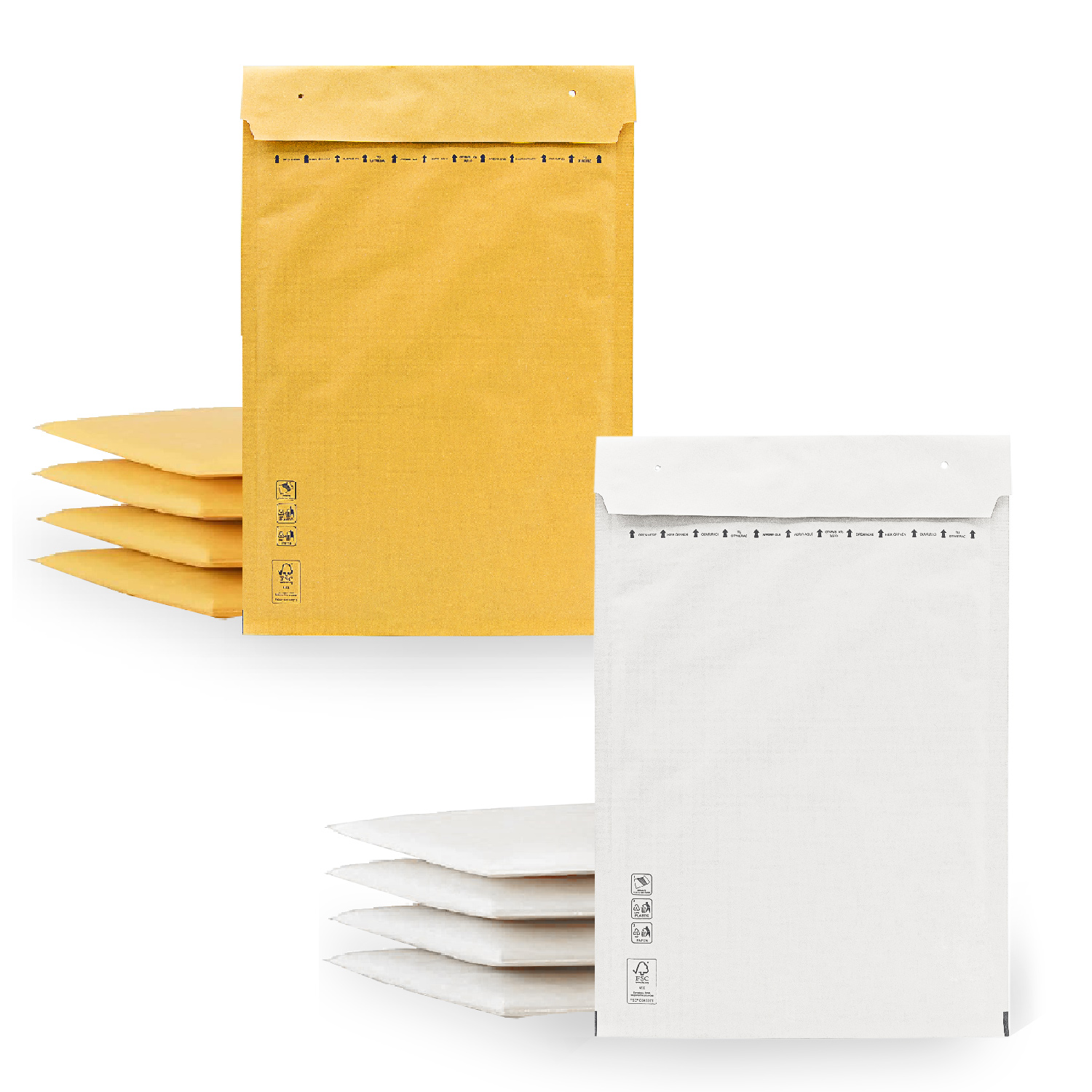 m-office Sobres Acolchados Kraft y Blanco para Envíos de Paquetes
