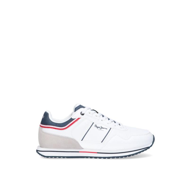 Zapatillas Casual Pepe Jeans - Hombre - Suela Plana - Modelo Pms30907 - Color Blanco