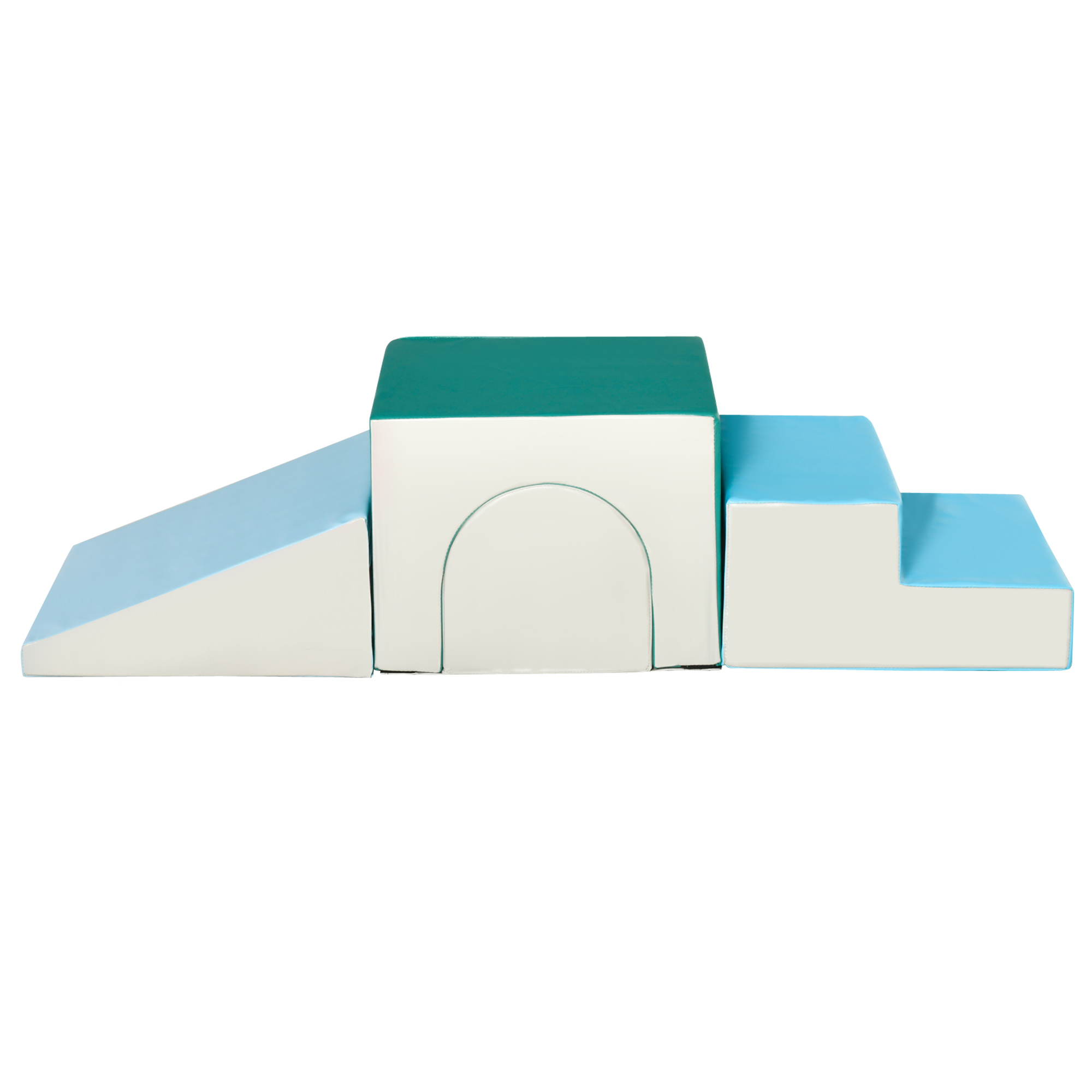 HOMCOM Juego de 4 Bloques de Espuma para Niños de 1-3 Años Figuras de Construcción Juguete para Aprendizaje Infantil Tapizado en PU 150x50x39 cm Multicolor