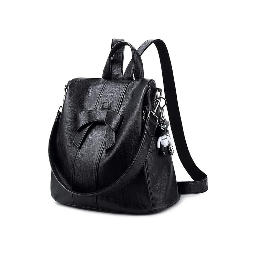 TK Mochila para Mujer, Bolso de hombre de Piel syntética antirobo, Bolso informal con lazo, Bolso de mano, lidero y Elega, multibolsillo