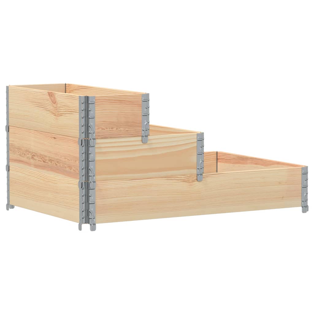 vidaXL Arriate elevado de 3 niveles madera maciza de pino 120x80 cm Color Marrón,  Negro,  Gris y mas