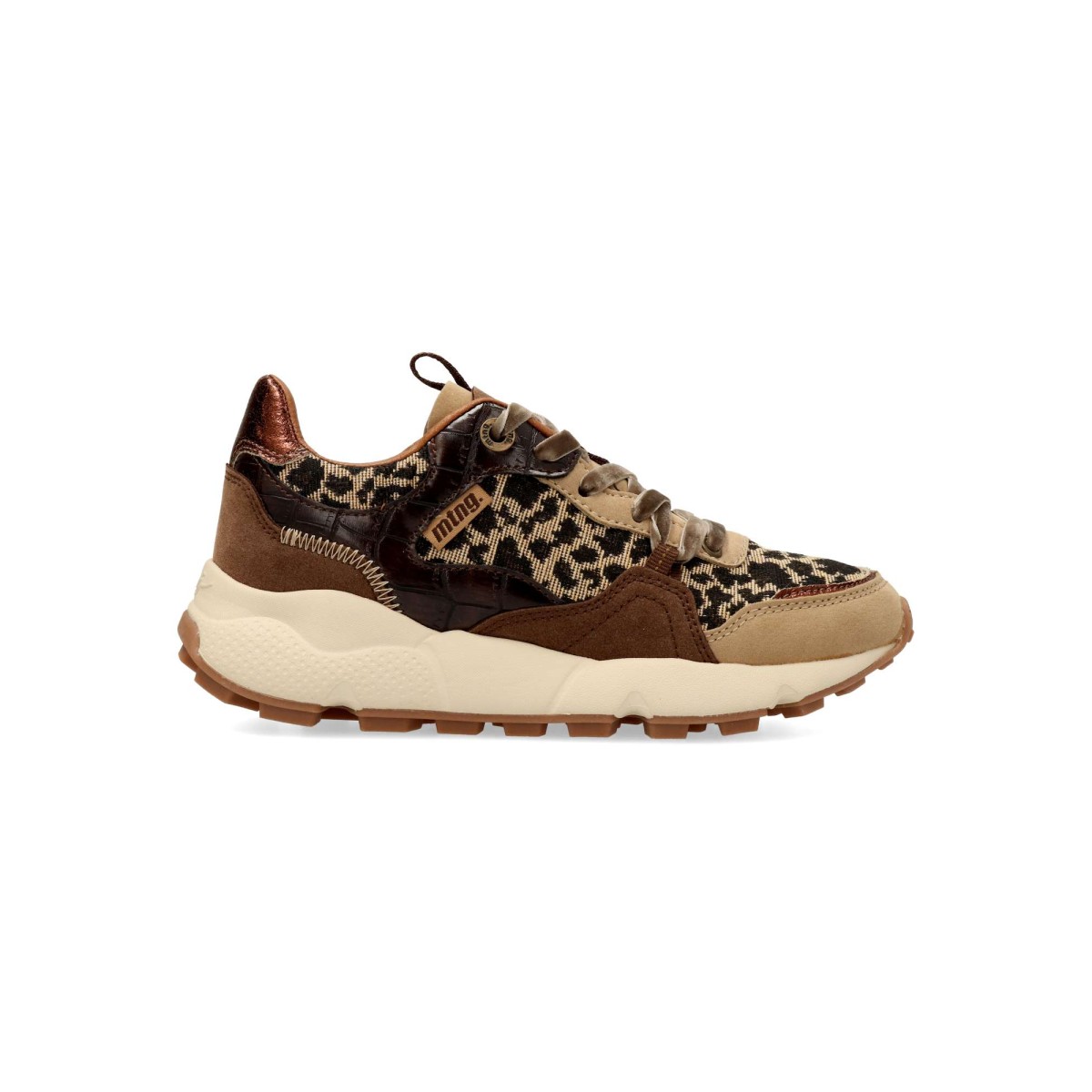 MTNG - Zapatillas Climb de mujer con estampado animal print, piel sintética y textil, suela de goma y plantilla Comfort Foam