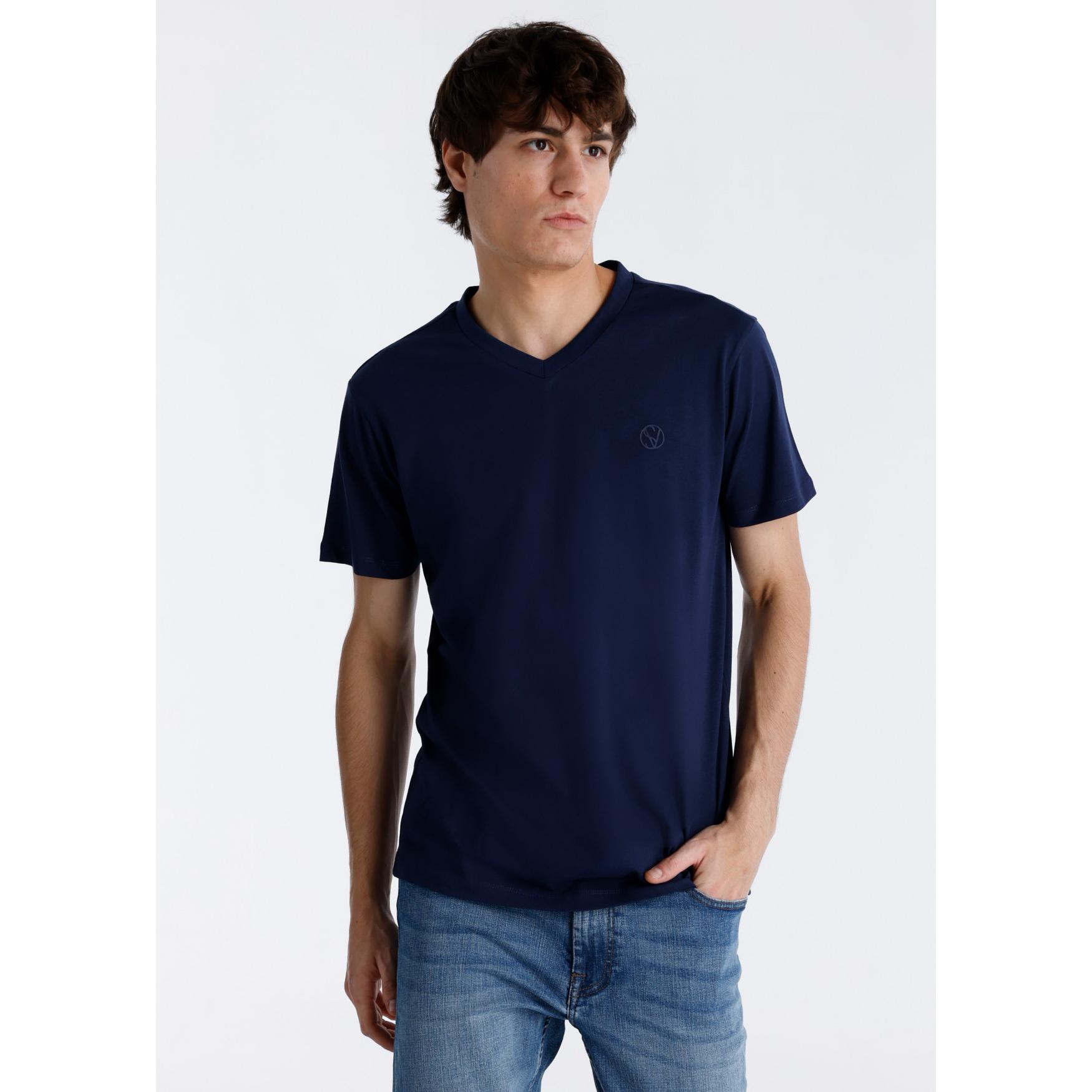 SIX VALVES - Camiseta básica de manga corta cuello pico con logo