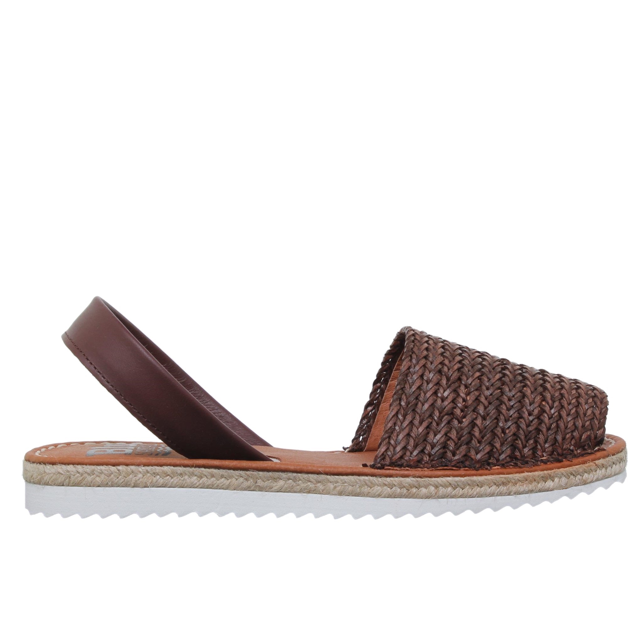 Blusandal Abarcas Sandalias Menorquinas Planas Mujer Piel Marrón 15550AV