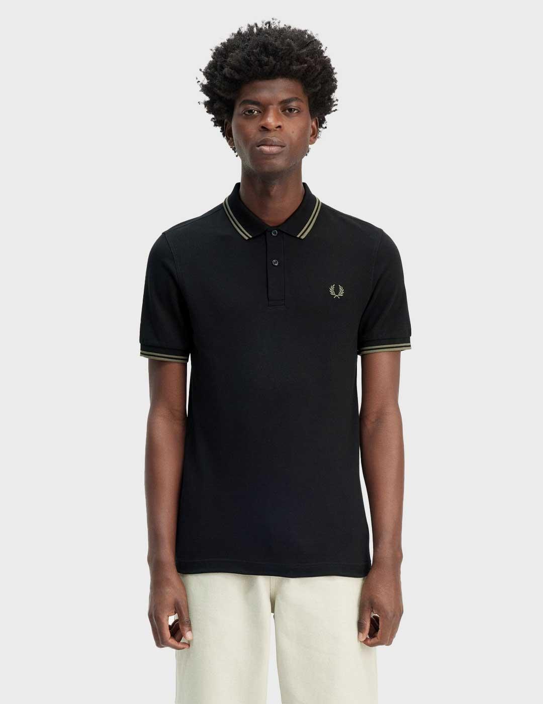 Fred Perry Twin Tipped polo negro para hombre