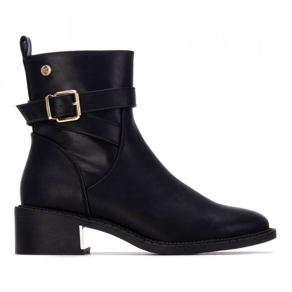 Botas vestir mujer XTI BASIC 130567 01 BOTIN CORREA HEBILLA CUELLO NEGRO 36918 25I