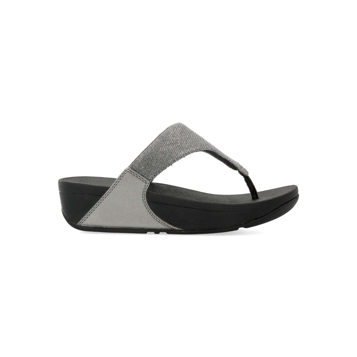FITFLOP - Sandalias tipo esclava con cuña para mujer, cómodas de piel y textil brillo, suela antideslizante y entresuela Microwobbleboard triple densidad