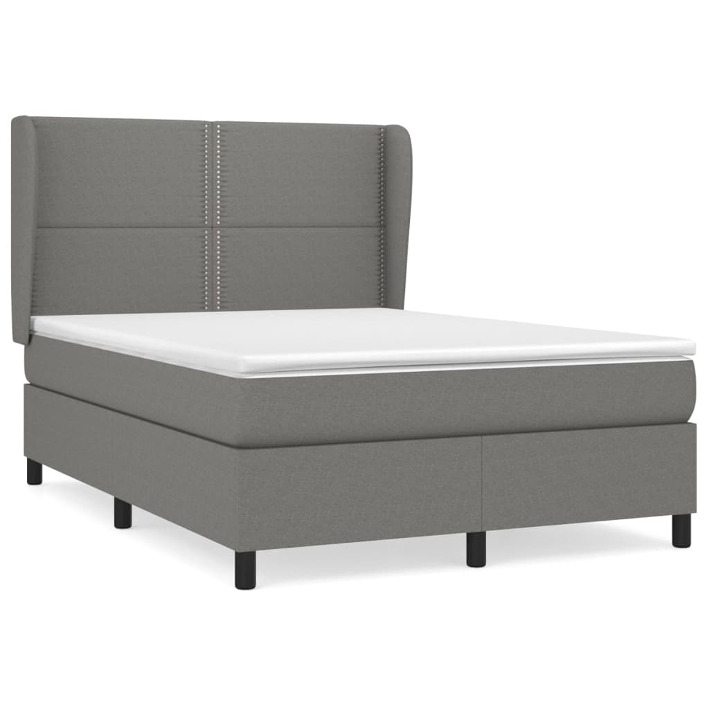 vidaXL Cama box spring con colchón tela  140x200 cm Multicolor