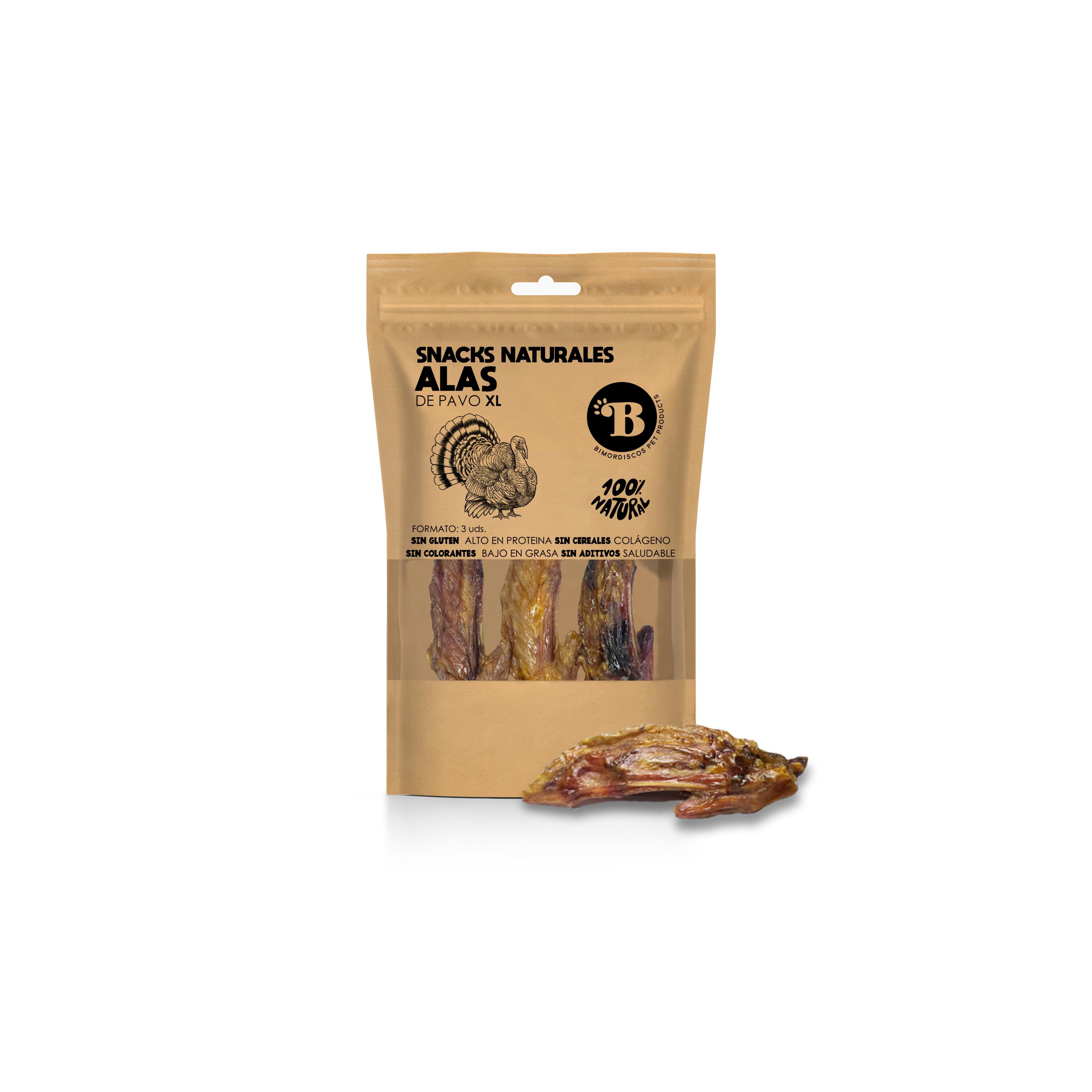 BIMORDISCOS Alas XL de Pavo para Perros | 3 Unidades | Snacks para Perros | Naturales, Sin Aditivos ni Conservantes | Premios para Perros | Ideal para Perros de Todos los Tamaños