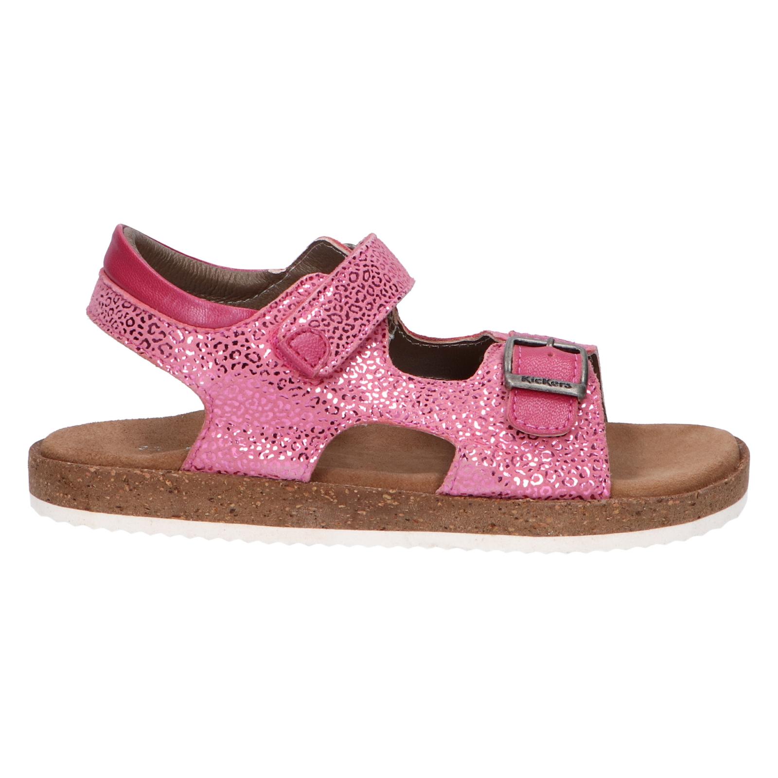 Women's and girls sandals kickers 694913 -30 funkyo 132 rose fonce leopard