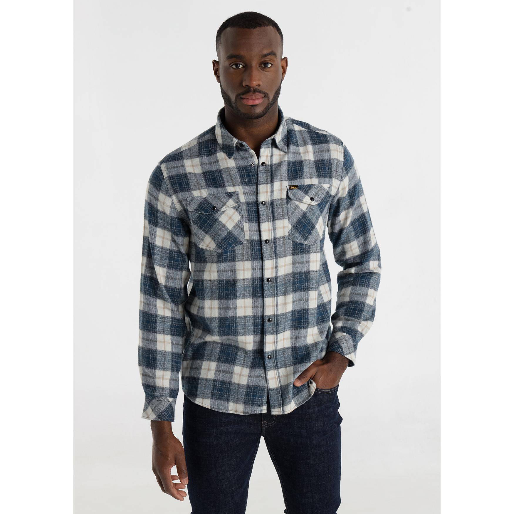 LOIS JEANS - Camisa tejido franela manga larga estampado cuadros