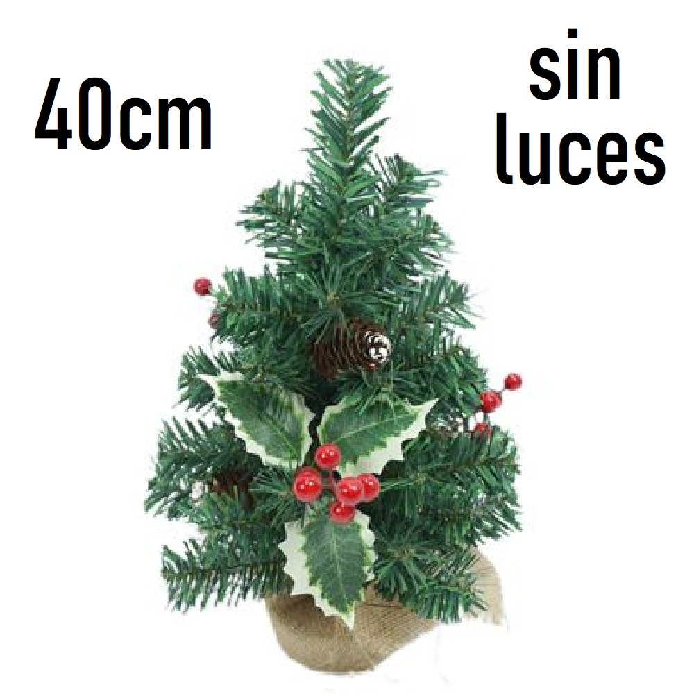 arbol con maceta de navidad decorado con luces led de pila,color verde con bola roja,GERIMPORT,FESPU