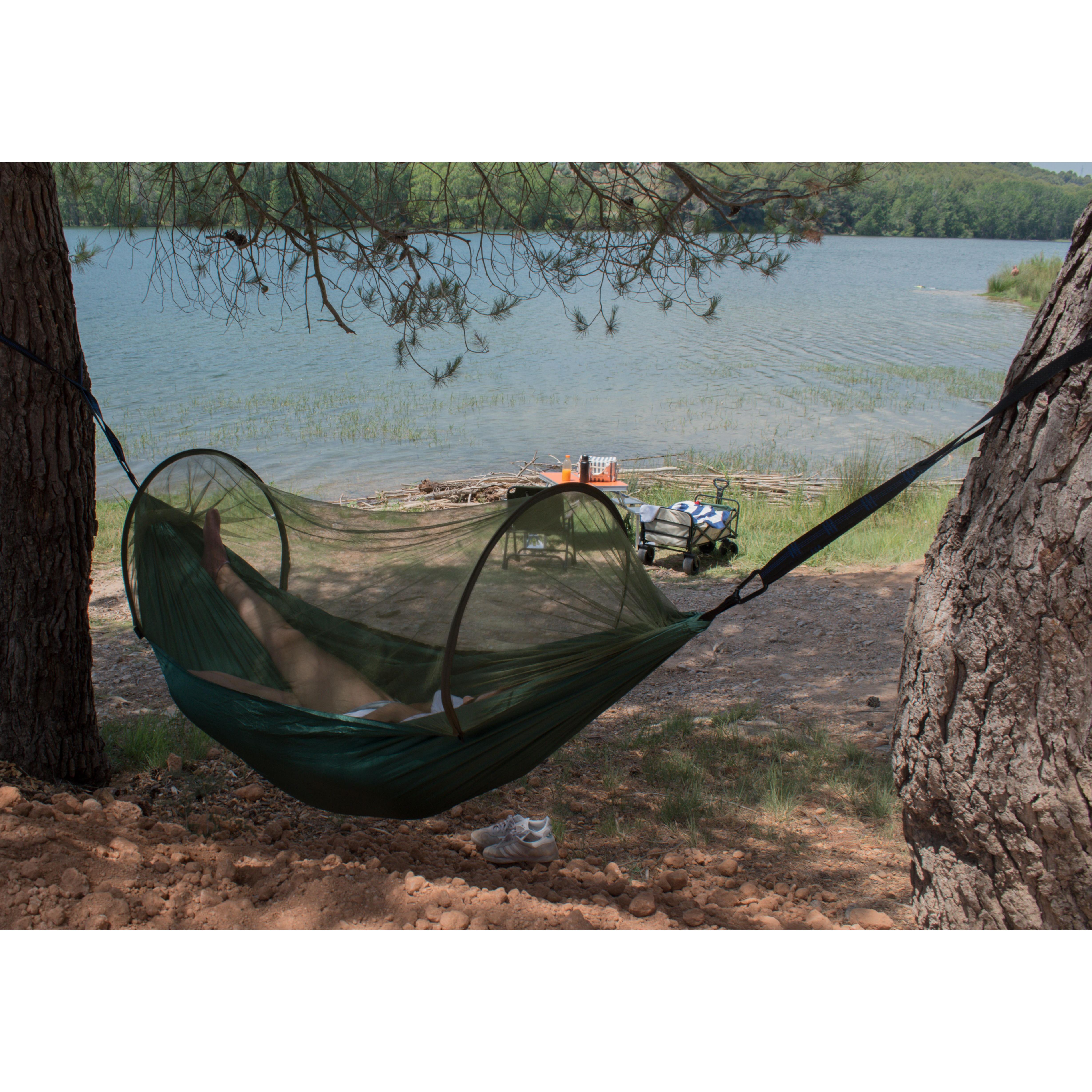 GO ESCAPE- Hamaca con mosquitera y bolsillo, cómoda para descansar al aire libre - plegable y cómoda de transportar