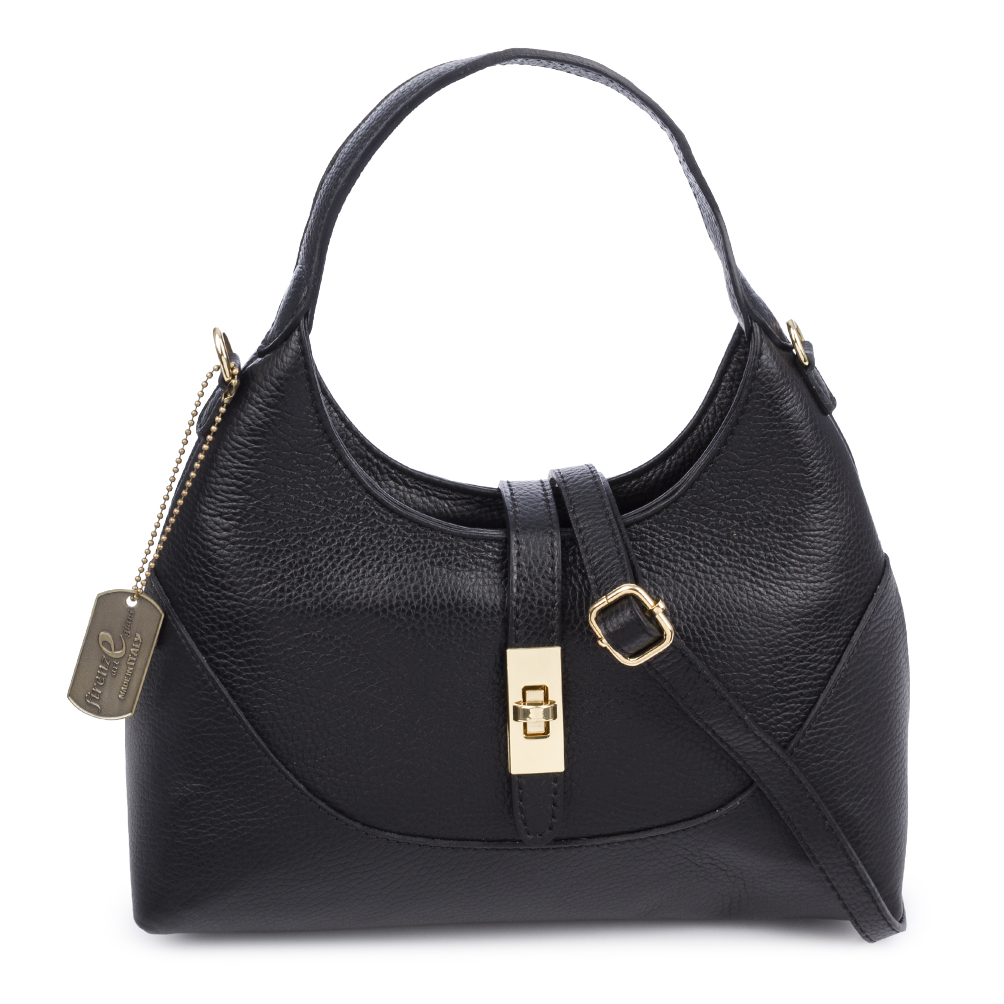 FIRENZE ARTEGIANI Belgioioso Bolso de hombro Mujer. Piel auténtica Dollaro Fabricado en Italia 29x12,5x16 Cm.