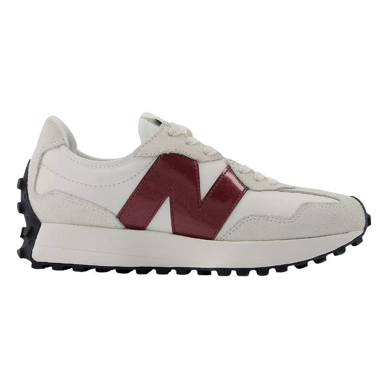 Zapatillas Blancas New Balance 327 Sea Salt con Monarch Burgundy de Estilo Retro y Diseño Actual