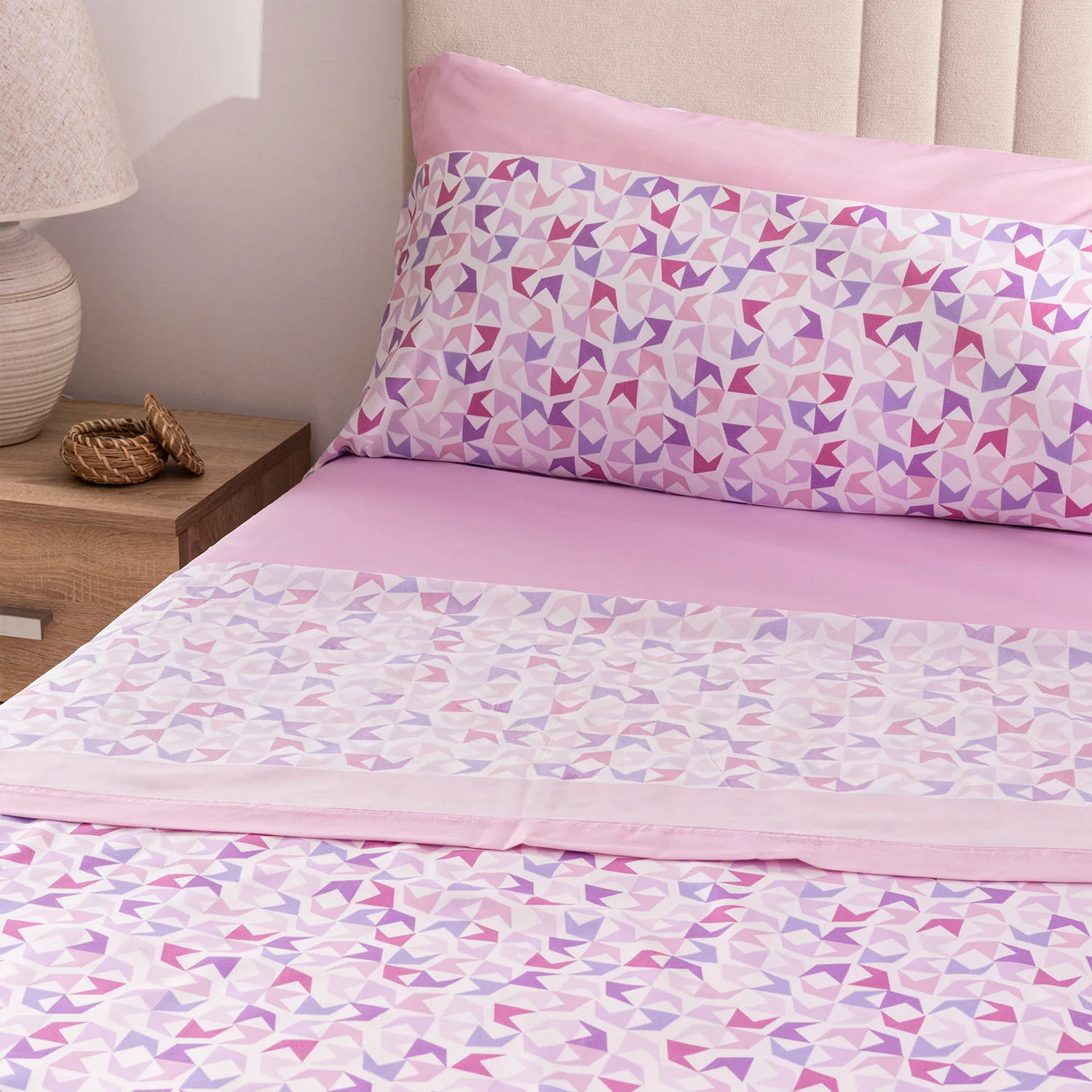 Donegal Collections - Juego De Sábanas Colección Estampado Tres Piezas 50% Algodón y 50% Poliéster - Disponible para Cama De 90cm, 105cm, 135cm y 150cm - Sábanas de verano, primavera y entretiempo - Calidad extrasuave y ligera